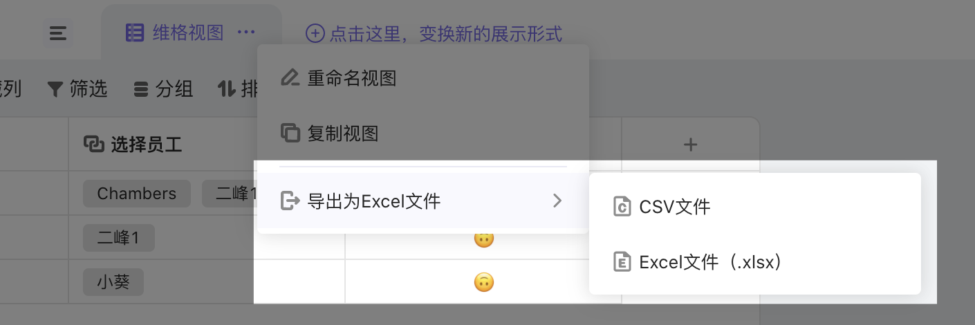 导出视图